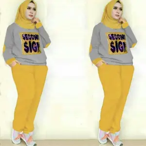 Baju Stelan Jumbo Sari Olahraga Wanita Muslim Muslimah Setelan Senam Zumba Aerobic Cewek Murah Kekinian Terbaru Celana Atasan
